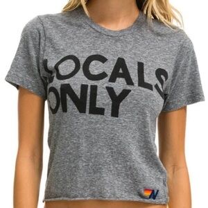 Aviator Nation Locals Only Cropped Tee Shirt